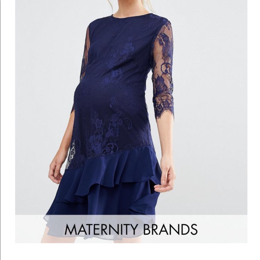 Mistress Maternity Lace Sleeve - Navy / US 12